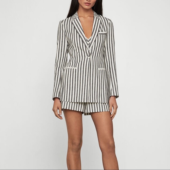 BCBGMaxAzria Cotton Linen Striped Blazer - New - Picture 4 of 7